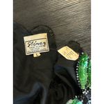 Vintage 1980’s “Sténay” Black Sequin & Beaded Blouse Floral Pattern Large Photo 5