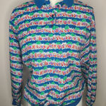 Diane Von Furstenberg  Vintage Funky Blouse Top‎ Size 12 80s Photo 0