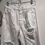 Pistola Cassie Super High Rise White Straight Leg Jeans Distressed Photo 2