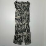 ZARA  Strapless Patterned Utility Midi Dress Size S NWT Photo 1