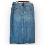 Madewell  The Rilee Denim Midi Skirt Women's 32 Blue Cotton Slit Zip Fly NWT Photo 3