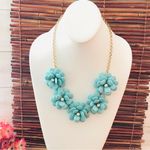 J.Crew  Blue Flower & Rhinestone Statement Necklace 21.5” Photo 2