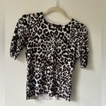 White House | Black Market Leopard Print Button Front Cardigan Top XS Photo 3