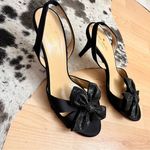 Kate Spade Black Glitter Bow Slingback Heels Size 10 Photo 3