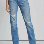 7 For All Mankind  Easy Slim Women's Painted Flower Medium Wash Jeans Size 24 NWT Photo 0