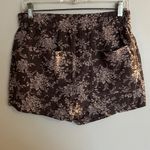 Kori  Women's Charcoal Gray Floral Cotton Drawstring Casual Shorts Size M NEW Photo 1