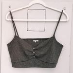 Reformation Gray Ribbed Button Down Tank Photo 0