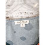 Hem & Thread Women's Distressed Color Block Short Sleeve Shirt Blue White Small Photo 6