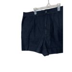 Joie  Ladies High Rise Black Linen Blend Pleated Shorts Size Large NWT Photo 2