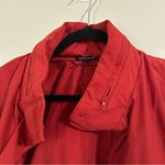 Eileen Fisher Red Light Cotton Nylon Stand Collar Long Jacket XL Photo 7