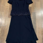 Talbots Petite Sequin Navy Blue Sequin Dress Size 2 Photo 0