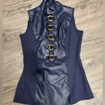 Venus  Navy Blue Sleeveless Top with Gold Accents 4 NWOT Photo 0