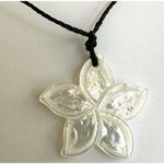 Aloha abalone flower pendant necklace on cord Photo 4
