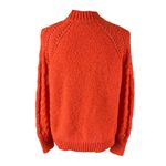 J Crew Wool Knit Sweater Coral Chunky Cable Knit Floral Cozy Warm XS Orange Photo 1
