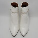 Rouge Helium  Eva Pointed Toes Ankle Heels Side Zip Stud Booties White Size 9 M Photo 3