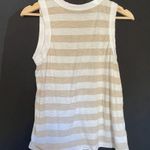 Loft cream and white striped tank top summery lightweight cotton size medium Photo 5