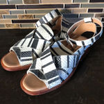 Free People  ankle strap faux snake print striped sandals‎ 36 Photo 0