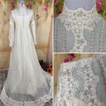 VINTAGE Lace Wedding Dress and Veil Size undefined Photo 2
