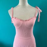 Reformation  Pink Nikita Dress Bustier Ruffled Tiered Tie Straps Summer Size 4 Photo 4