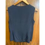 Tory Burch Navy Blue Silk Sleeveless Blouse Size 8 Shirt Top OFFICE CAREER PREP Photo 6
