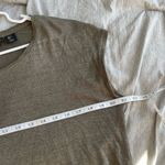 Tahari Top L 100% Linen Slub Jersey Round Neck Button Back Boxy Sleeveless Green Photo 5