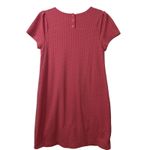 Anthropologie Maeve Women Coral Shift Dress Stretch Crew Neck Textured Design M Photo 1