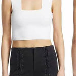 ALC Frank A.L.C. Lia Cropped White Bandage Tank Y2K Style Ribbed Cami Top Photo 0