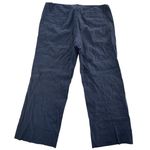 Theory Pants Womens 12 Navy Blue Linen Blend Wide Leg Stretch Dress Trousers Photo 1