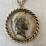 Vintage Napoleon Coin Medallion Necklace Gold Photo 1