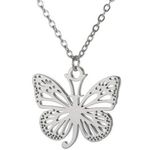 Letter J Initial Butterfly Necklace Silver Photo 0