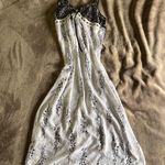 Linea Donatella  Maxi Slip Dress NWT Sheer Black & White Sleepwear W/ Thong Sz M Photo 6