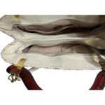 Vtg Handbag Purse Woven Purse Lucite Handles Made In Italy NWT Bohemian Neutral Tan Photo 3