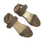 Stuart Weitzman Alexlo Espadrille Wedge Sandals Ankle Strap Braided Taupe Size 9 Photo 0