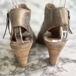 Paul Green Cayanne Booties Ankle Metallic Open Toe Block Heel 6 Champagne Chic Photo 5