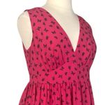 Torrid Midi Dress Fit Flare Deep V-neck Hot Pink Navy Butterfly Women’s Size 14 Photo 5