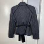 Sandro  Black Grey Cheetah Print Belted Jacket Size Medium Mature Career Office Photo 4