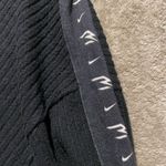 Nike 3 Brand Hoodie Womens Sz Large Ribbed Black Pullover Sweatshirt Embroidered Photo 3