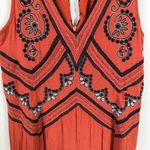 Maeve  Anthropologie Desert Embroidered Jumpsuit Women's 2 Orange Wide Leg Crop Photo 9