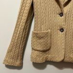 525 America Button Up Blazer Cardigan Vintage Neutral Beige Cable Knit S Photo 5