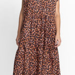 Johnny Was Calme by NWT Shirred Neck Midi Dress Multicolor Large Photo 0