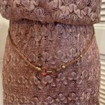 Brown Lacy High Low Lace Sundress Faux Leather Belt Photo 6