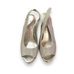 Worthington  Dayne Silver Metallic Peep Toe Stiletto Heels Sz‎ 6.5 Photo 1