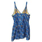 Perona Blue Paisley One Piece Swim Dress Plus Size 22W Swimsuit Photo 2