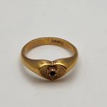 Vintage Avon Gold Tone & Red Rhinestone Heart Ring (6.75) Photo 5