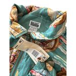 Silk Bomber Jacket Size Medium Vintage 80s Full Zipper Basic Editions Satin NWT Green Photo 2