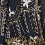 Vintage 100% Silk Papell Boutique Sequin Cardigan Shrug Size M Gold Size M Photo 2