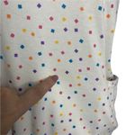 Vintage 80s Boxy T Shirt Top M White Square Dots Pockets Short Sleeve Size M Photo 5
