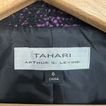 Tahari Arthur S. Levine Blazer Women's 6 Purple Black Tweed One Button‎ Career Photo 7