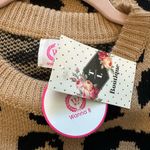 Wanna B Tan and Black Animal Print Sweater Photo 2