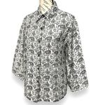Chico's Vintage Chico’s Design Gray Animal Print Jacket Embroidered Artsy Boho Sz 2 L Photo 4